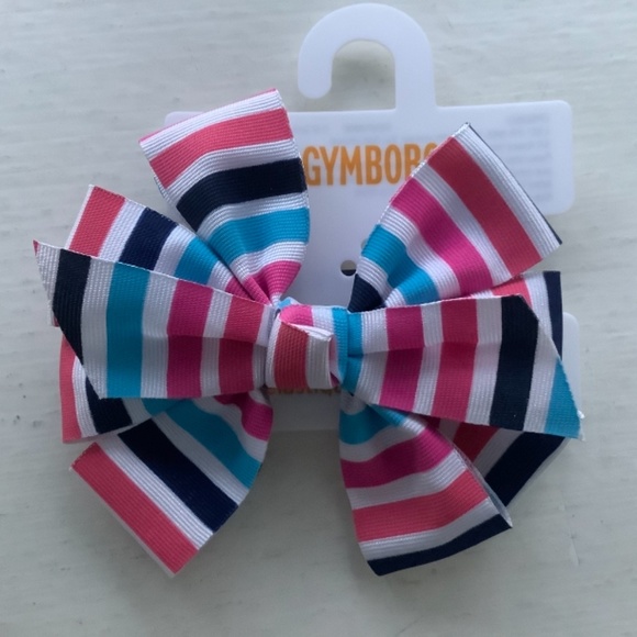 Striped Ponytail Holder Bows Set of 2 - Picture 2 of 4